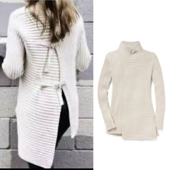 CAbi ‎D-Ring Cream Pullover Ribbed Sweater Small #3363 - Picture 1 of 6